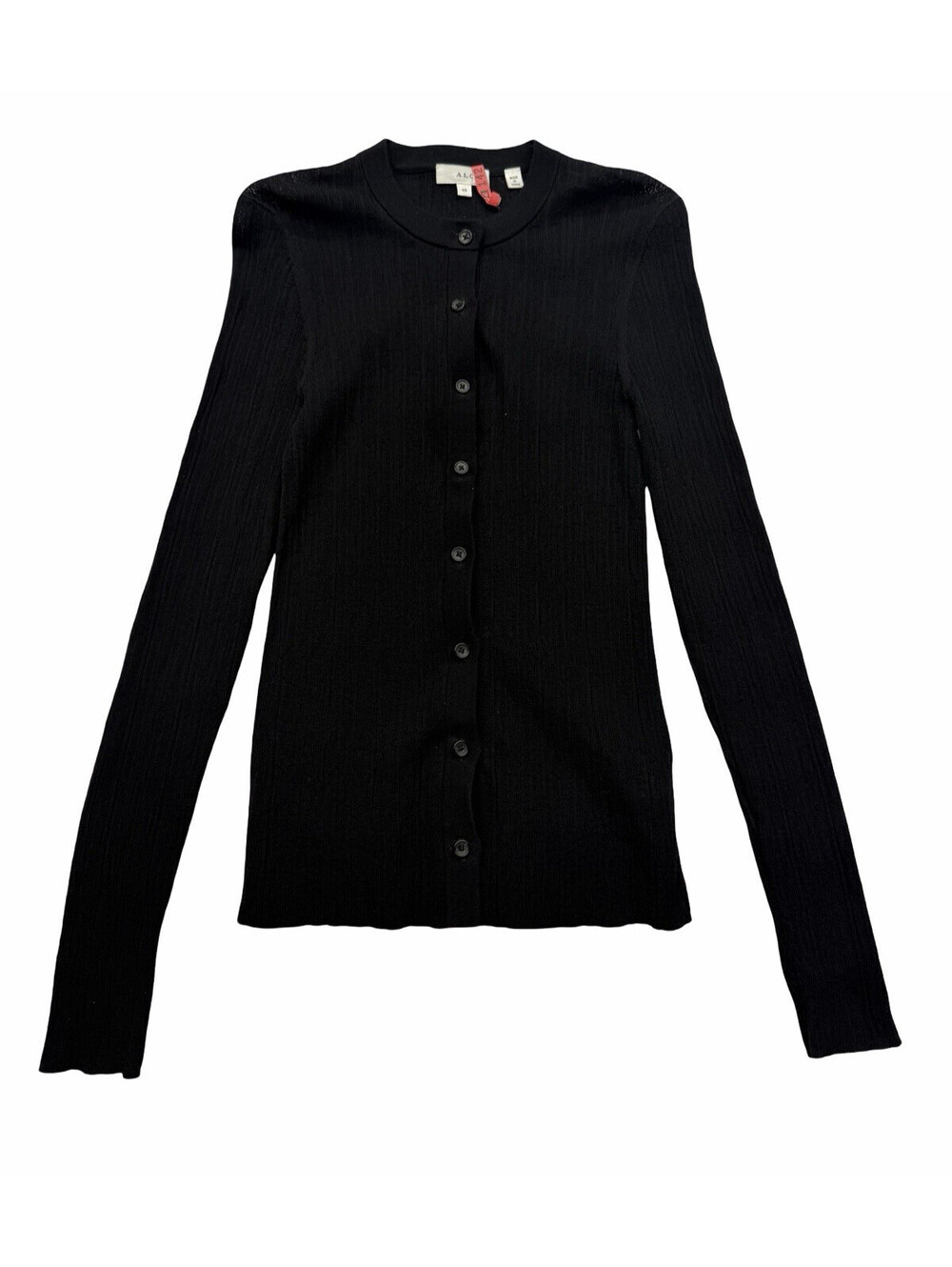 A.L.C. Standard Ribbed Cardigan Sweater Long Sleeve Top Black Size XS